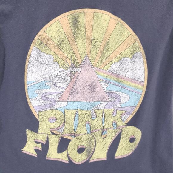 Pink Floyd T Shirt Kids Large Plus 10/12 Blue Pyramid Graphic Short Sleeve Tee - Picture 2 of 4